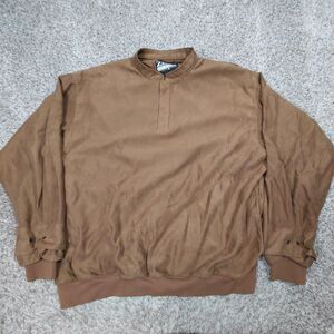 Zero Restriction Snap Button Pullover Mens 2XL XXL Brown Submicrofiber Soft Golf